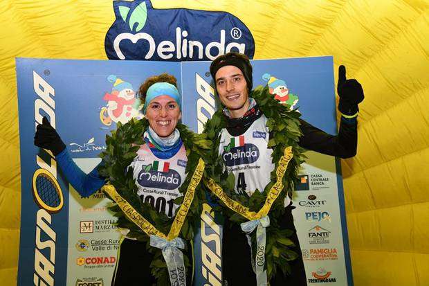Alberto Vender e  Anna Laura Mugno vincitori della Ciaspolada (foto organizzazione)