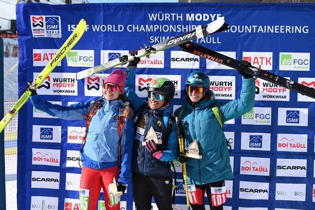 Campionati Mondiali Scialpinismo podio femminile (foto ISMF)