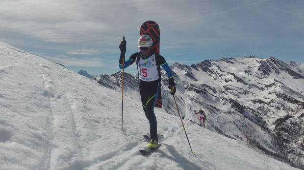 Cesare Pisoni Campione Italiano Snowboard-Alpinismo (foto Stefano)