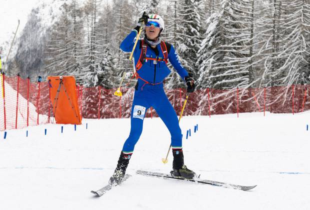 Erik Canovi vincitore della Sprint scialpinismo (foto Ceiner Communication)