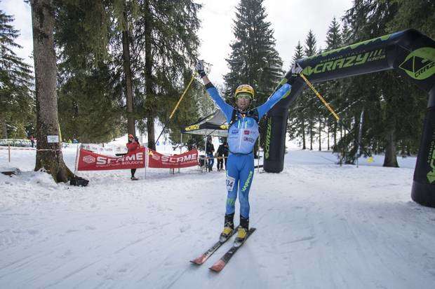 Fabio Bazzana vincitore Timogno Ski Raid (foto Torri)