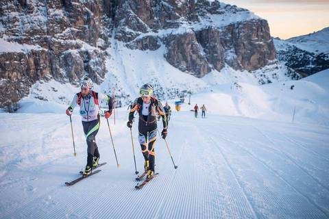 Filippo Barazzuol e William Boffelli recordman del Sellaronda Skimarathon (foto organizzazione)