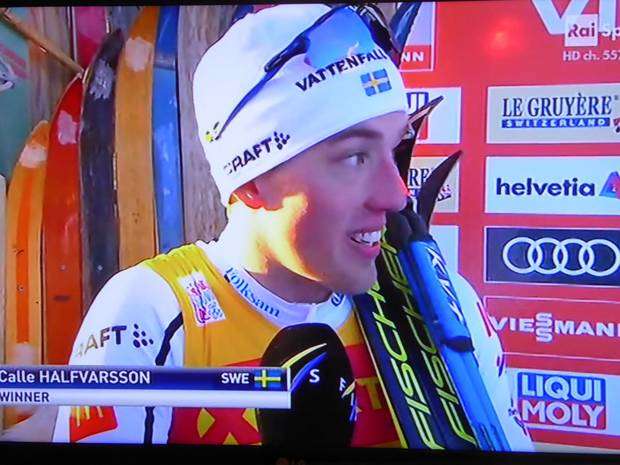 Il vincitore della Sprint lo svedese Calle Halfvarsson