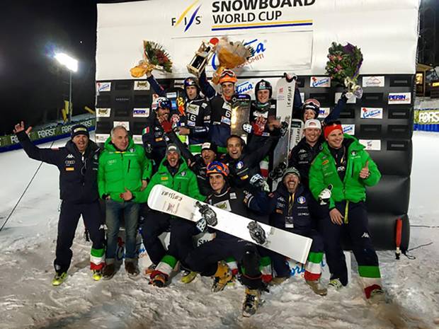 L'Italia dello Snowboard Parallelo la scorsa stagione a Cortina