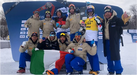 L'Italia dello snowboard festeggia a Blue Mountain (foto fisi)