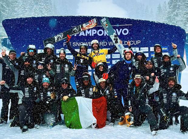 L'Italia dello snowboard trionfa in Bulgaria (foto fb Pisoni)