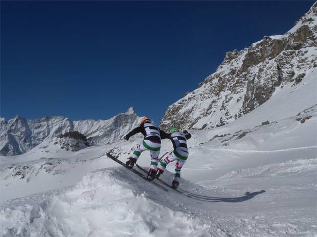 La Nazionale di Snowboardcross in allenamento a Cervinia per le Olimpiadi