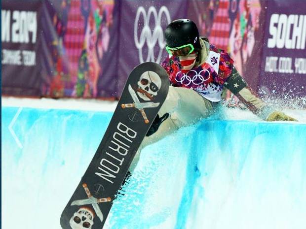 La caduta di Shaun White nell'Half Pipe olimpico di Sochi (foto sochi2014.com) 