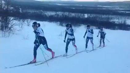 La nazionale femminile di sci di fondo in allenamento a Kiruna 