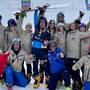La Nazionale di Snowboard Parallelo festeggia la vittoria di Coratti a Rogla (foto Fisi)