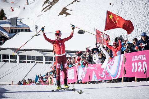 La Svizzera vince l'oro nella Staffetta scialpinistica alle Olimpiadi giovanili di Losanna (foto ISMF) (1)