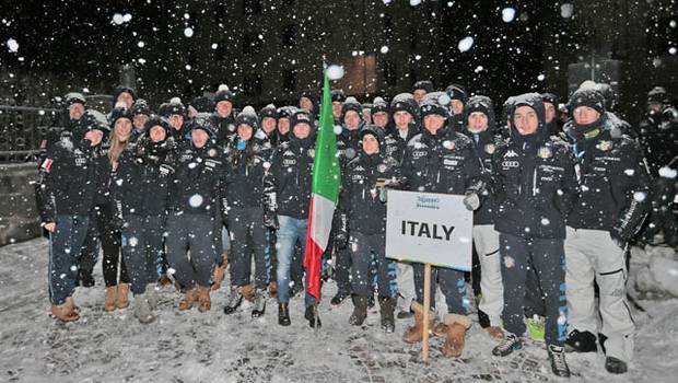 La squadra Italiana alla cerimonia d'apertura (foto Newspower)