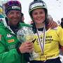 La vincitrice della Coppa del mondo SBX Michela Moioli e il DT Cesare Pisoni (foto fisi)