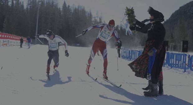 Lo sprint all'arrivo della Coppa Italia Sportful Cortina Dobbiaco (foto fisi.org) 