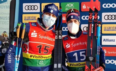 Pellegrino e De Fabiani terzi nella Team Sprint di Dresda (foto fisi)