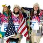 Podio Half Pipe femminile a Sochi (foto Gepa)
