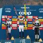 Podio femminile Sprint Dobbiaco Tour de Ski (foto Newspower)