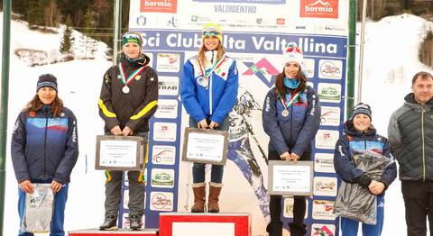 Podio femminile campionati italiani Valdidentro (foto fisi)