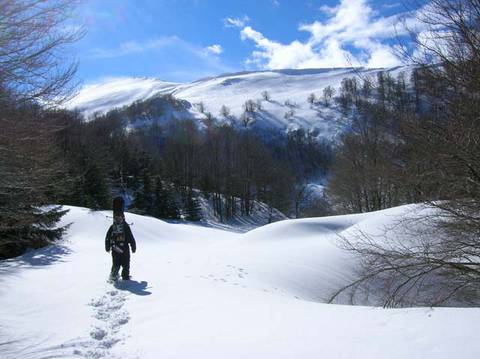 Racchette da neve e snowboard sul Monte Viglio nel Lazio