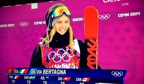 Silvia Bertagna alle Olimpiadi di Sochi nello Slope Style Freeski (foto mbasic)